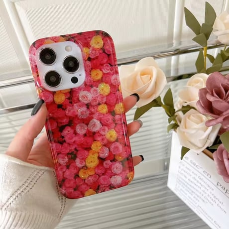 S74713 押し花アートの彩りiPhoneケース