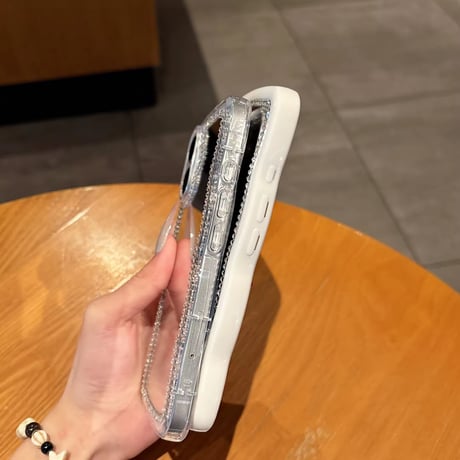 【即納商品】K22791 ビジューラインミラー iPhoneケース