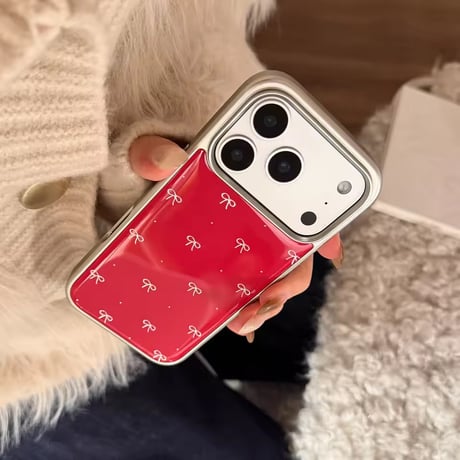 S75491 チェリーレッドリボンiPhoneケース
