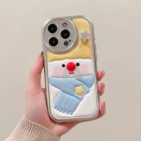S74354 スノーマンフェイス iPhoneケース