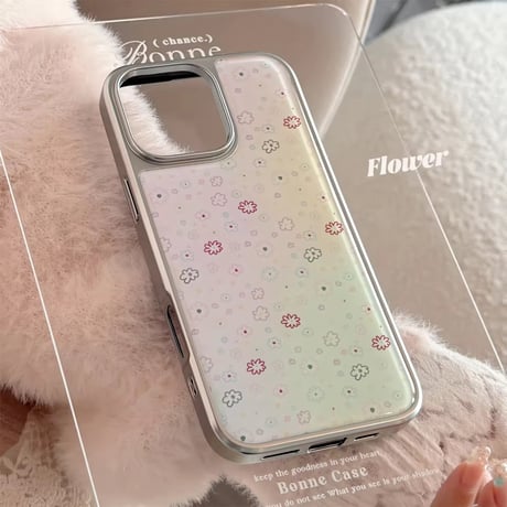 S74702 さりげな小花のパール調iPhoneケース