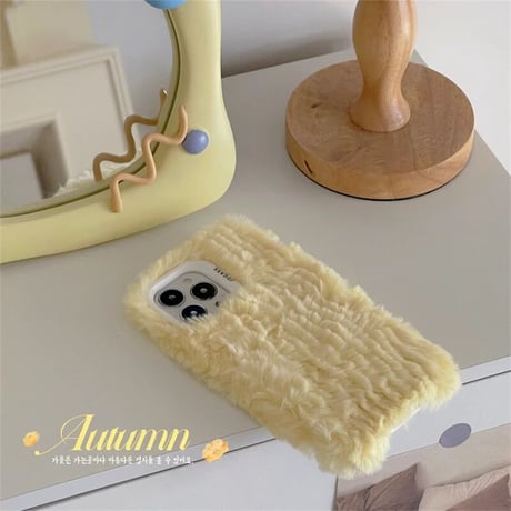 S73587  もこもこファーiPhoneケース