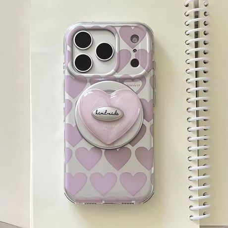 K23090 ハートパターンMagSafeグリップiPhoneケース