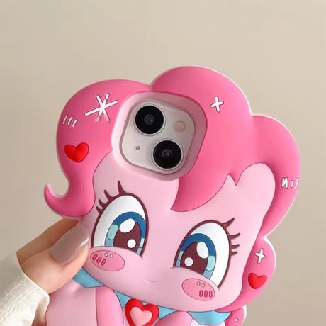 【即納商品】S74495 立体ピンクユニコーンのiPhoneケース