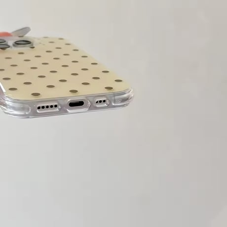 S75036 くすみドットクリア iPhoneケース
