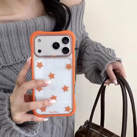 L62403 スターカラーフレームクリアiPhoneケース