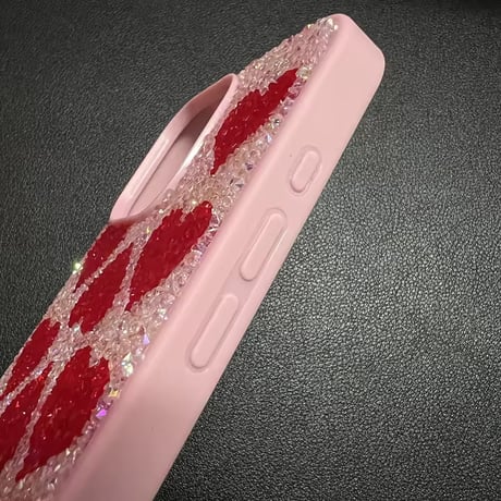 S74986 ラメハートシャワー iPhoneケース