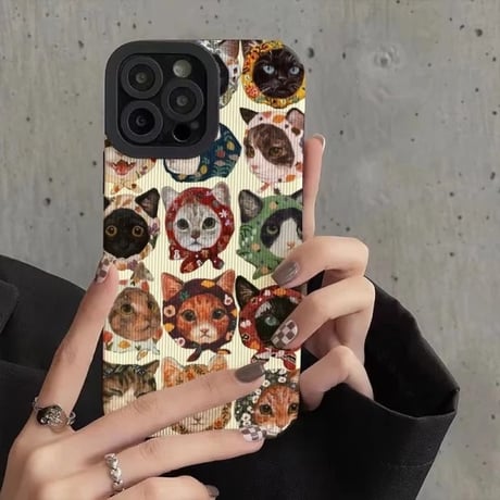 S74768 おめかしキャットiPhoneケース