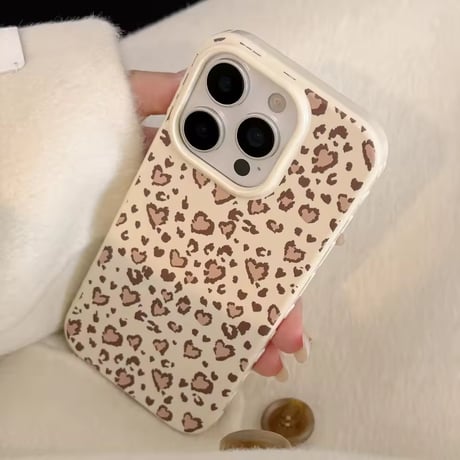 S75058 ハートレオパードiPhoneケース
