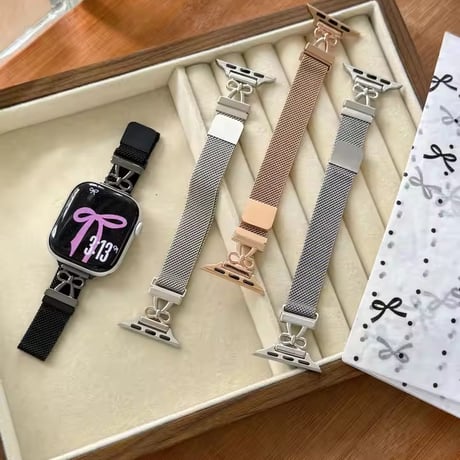 N00208 リボンチャームメッシュ Apple Watchベルト