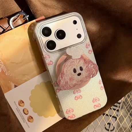 K23132 きらめきパピー MagSafeグリップ付きiPhoneケース