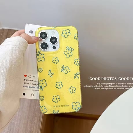 S75417 イエローフラワーiPhoneケース
