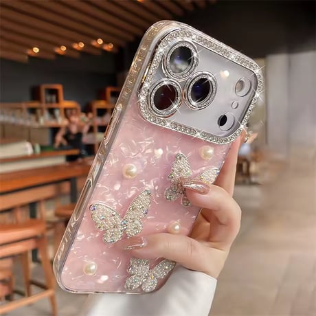 S75080 クリスタルバタフライ iPhoneケース