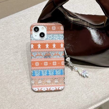 K22649 クリスマスニット柄 iPhoneケース