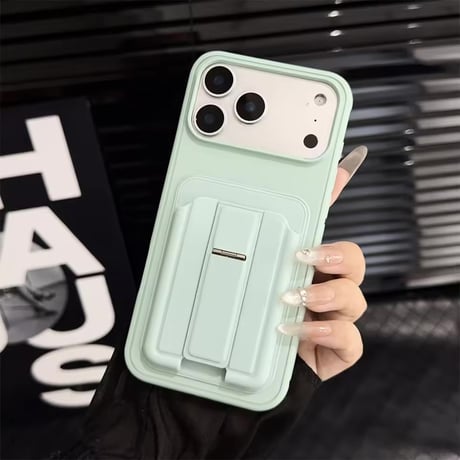 K22971 マットカラー 収納×スタンド iPhoneケース