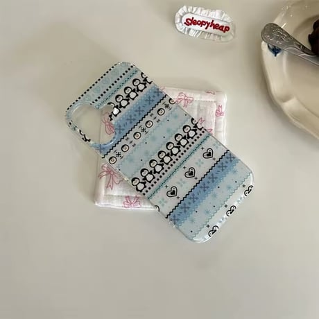 S74446 スノーペンギン ニット風 iPhoneケース
