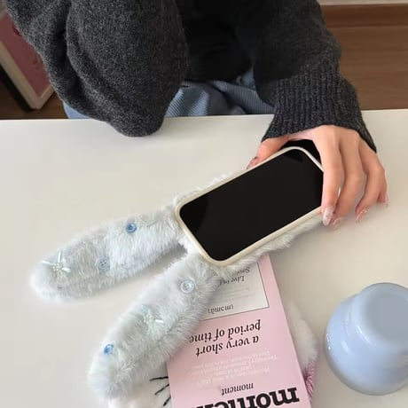 S75283 ふわもこうさみみiPhoneケース