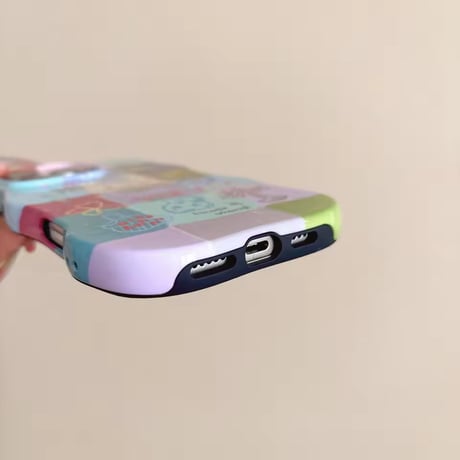 S74883 カラフルアートパッチ iPhoneケース