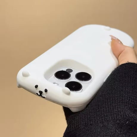 S74644 つぶらなシロクマフェイス iPhoneケース