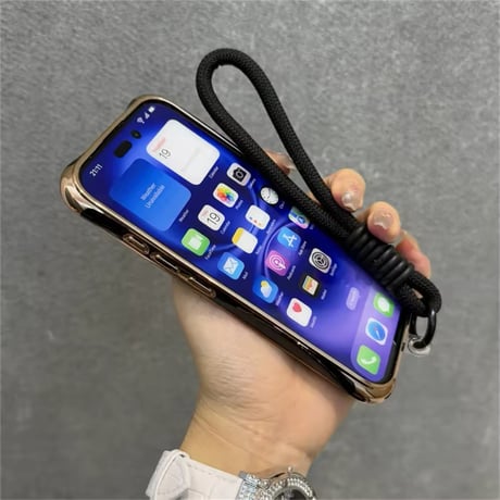 K22671 MagSafe対応ゴールドサークルストラップ iPhoneケース