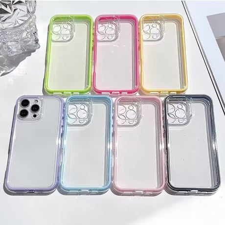 L62382 カラーフレーム クリアiPhoneケース