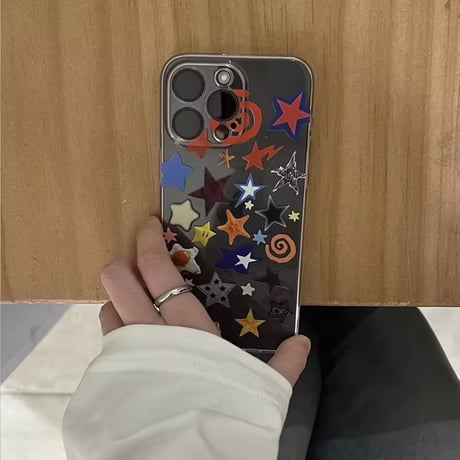 L62107 カラフルスター iPhoneケース
