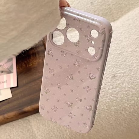 S75399 くすみカラーミニブーケiPhoneケース