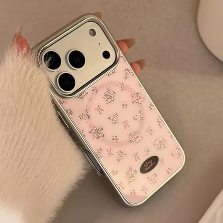 K23129 ローズリボン MagSafeグリップ付きiPhoneケース