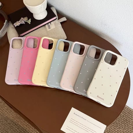 S74793 BonneドットのやさしいマットiPhoneケース