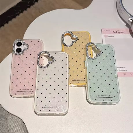 S74971 ビジューカメラリング ドットiPhoneケース
