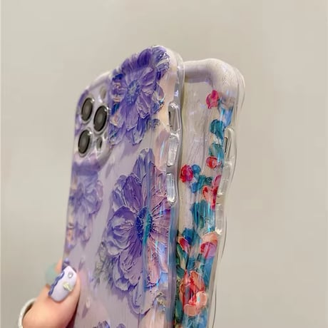 S74647 ゆらめく押し花風iPhoneケース