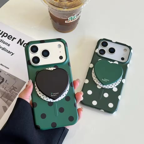 K23105 ハートグリップ MagSafe対応ドットiPhoneケース