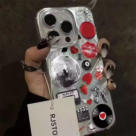 S74742 Disco Pop Sticker iPhoneケース