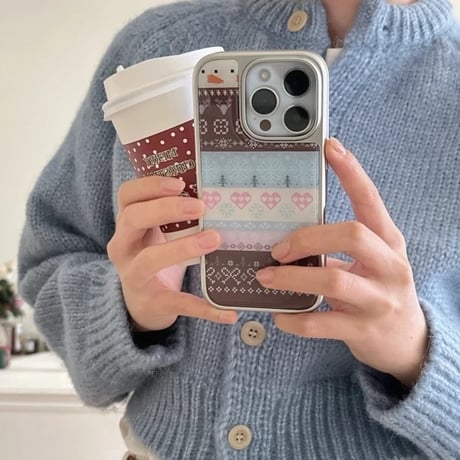 S74436 ノルディック柄 ウィンター iPhoneケース