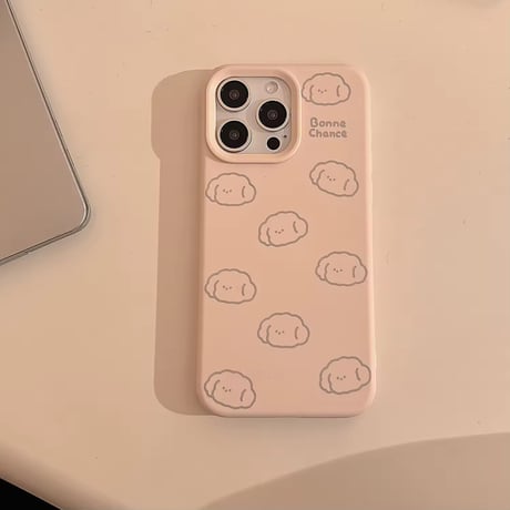 S74794 ふわふわドッグ柄iPhoneケース