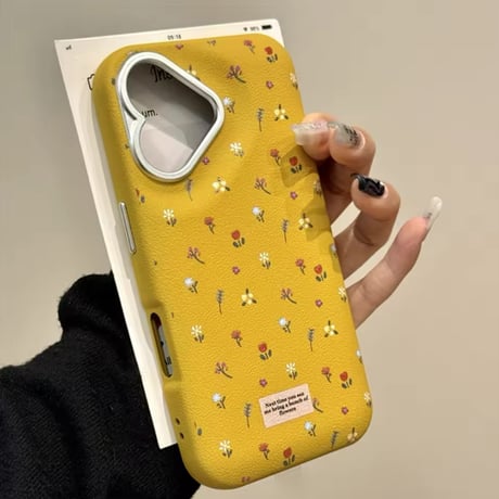 S74303 ちいさなお花のレザー調iPhoneケース