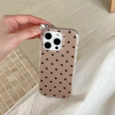 S75036 くすみドットクリア iPhoneケース