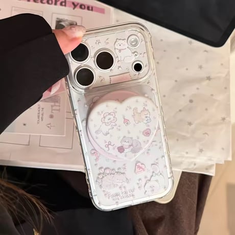 K23185 ねこちゃんハートMagSafeソケット付き iPhoneケース