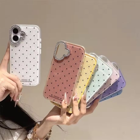 S74971 ビジューカメラリング ドットiPhoneケース