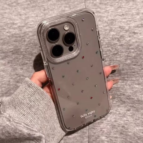 L62302 プリントストーン風クリアiPhoneケース
