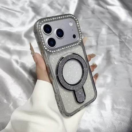 K23125 ジュエルリングスタンド グリッターiPhoneケース