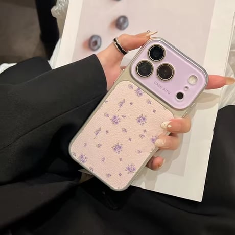 S75646 フラワーガーデンレザー風iPhoneケース