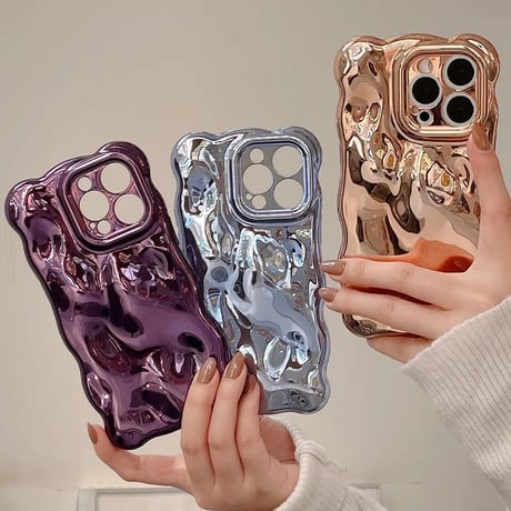 S73688  メルティウェーブ メタリックiPhoneケース