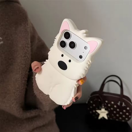 S75243 ちょこんとわんちゃん 立体iPhoneケース