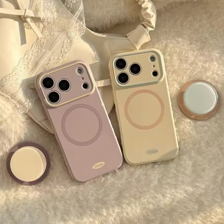 K23062 パステルキャンディー グリップ付きiPhoneケース