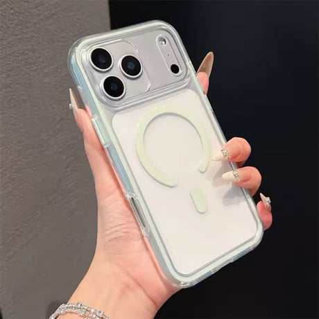 L62402 カラーマグリングクリアiPhoneケース