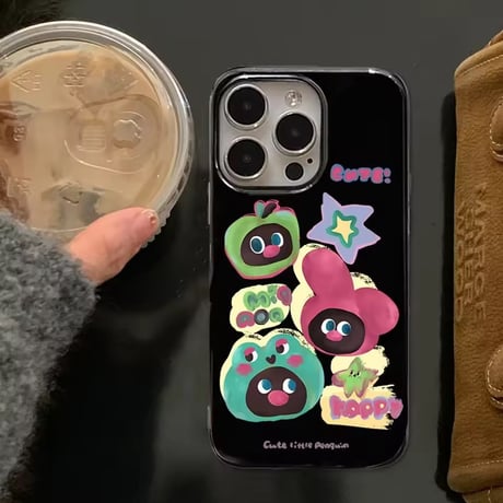 S75391 ネオンポップゆるキャラ iPhoneケース
