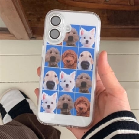 L62174 ドッグフォトグリッド iPhoneケース