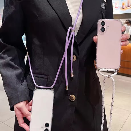 K22978 ショルダーストラップ付きクリア iPhoneケース