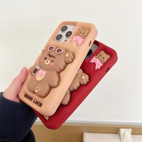 K22686 ラッキーくまちゃんiPhoneケース